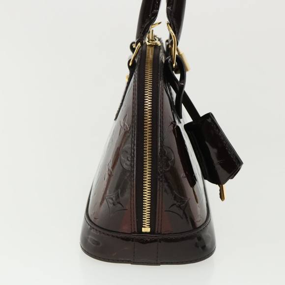 LOUIS VUITTON Vernis Rayure Alma BB HandBag Amarante M91700 Auth bs2951A - Picture 4 of 10